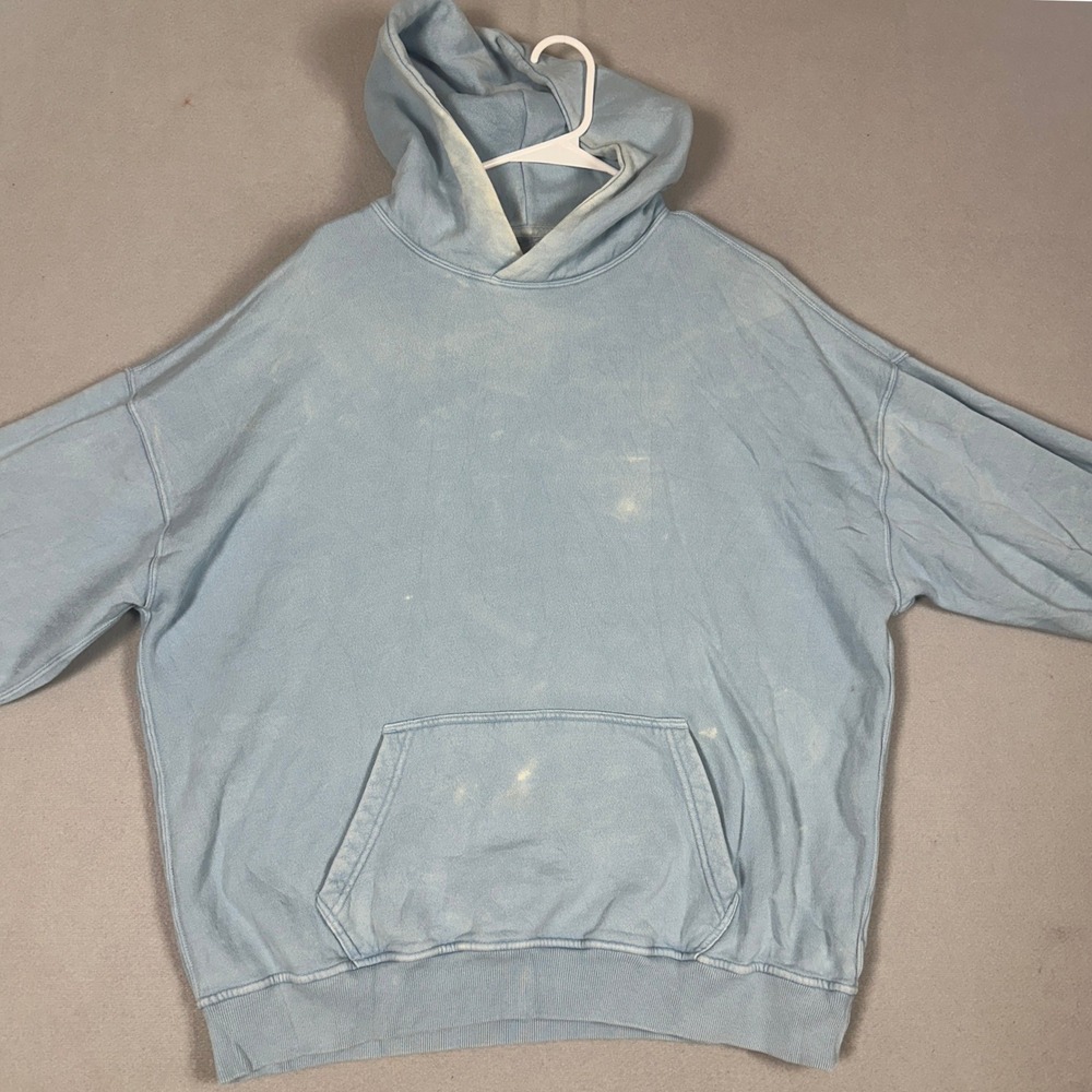 Abercrombie Fitch Hoodie Mens Large Light Blue Oversized Pullover Sweatshirt